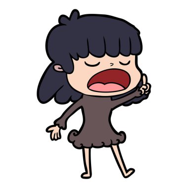  vektör çizim karikatür kadın söz