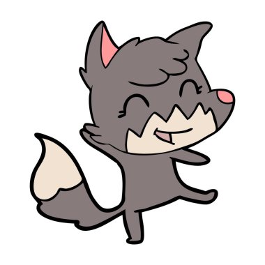 mutlu karikatür fox vektör çizim
