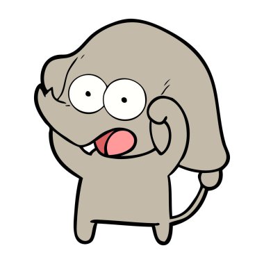 vektör çizim sevimli çizgi fil