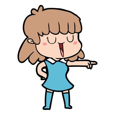 Çizgi filmdeki kadının vektör çizimi 