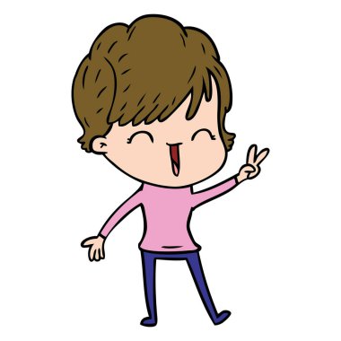  vektör çizim karikatür komik kadın