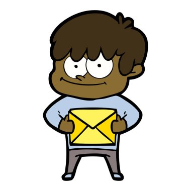 mutlu çizgi film adam vektör çizim