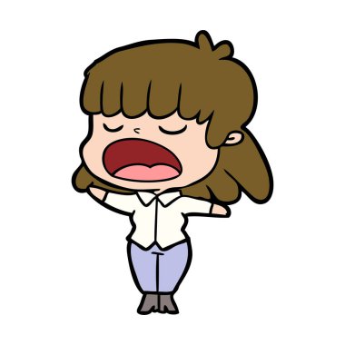  vektör çizim karikatür kadın söz