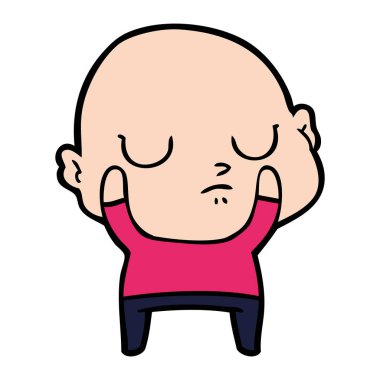 vektör çizim karikatür kel adam