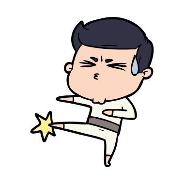  vektör çizim karikatür adam terleme