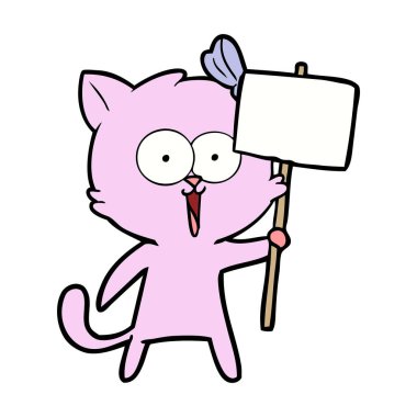 Çizgi film kedisinin vektör çizimi