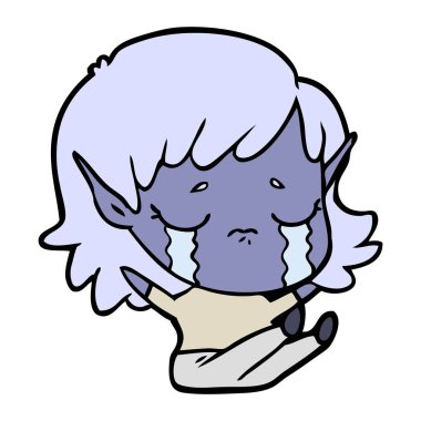 çizgi film ağlayan elf kızı