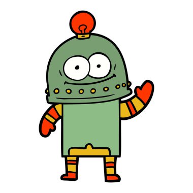 ampul ile mutlu karton robot