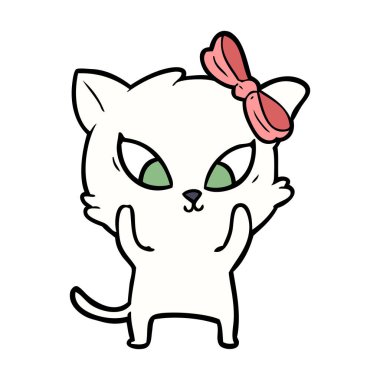 Çizgi film kedisinin vektör çizimi