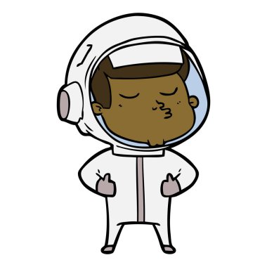  vektör çizim karikatür emin astronot