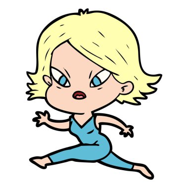 vektör çizim karikatür kadın vurguladı