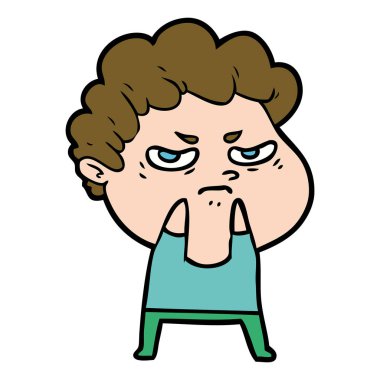 vektör çizim karikatür kızgın adam