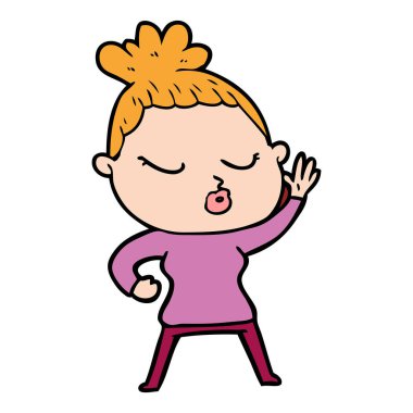 vektör çizim karikatür sakin kadın