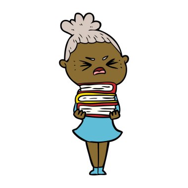 vektör çizim karikatür kızgın kadın