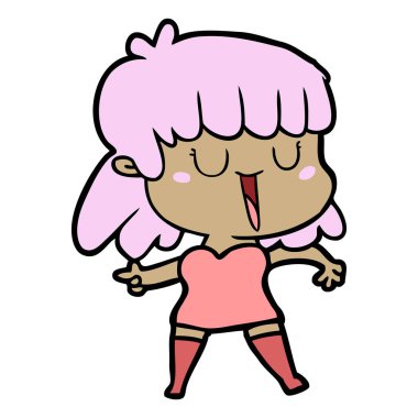 Çizgi filmdeki kadının vektör çizimi