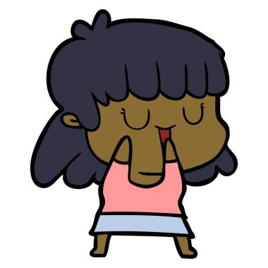  vektör çizim karikatür kadın gülüyor