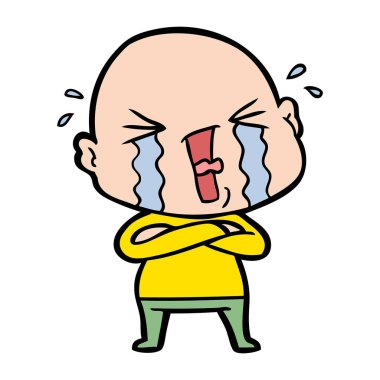 çizgi film ağlayan kel adam