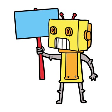 Çizgi film robotunun vektör çizimi