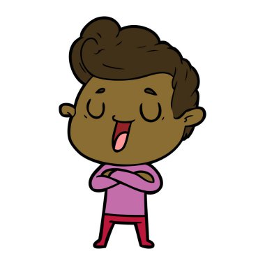 mutlu çizgi film adam vektör çizim