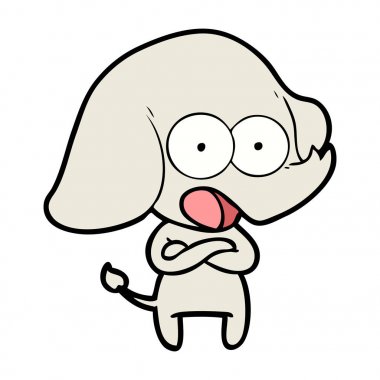 vektör çizim sevimli çizgi fil