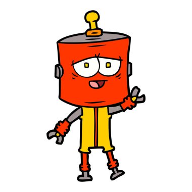 Çizgi film robotunun vektör çizimi