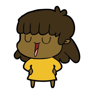  vektör çizim karikatür kadın gülüyor