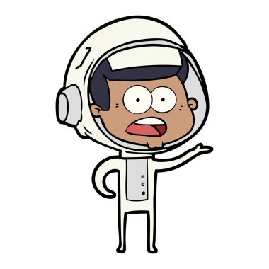 Çizgi film astronotunun vektör çizimi