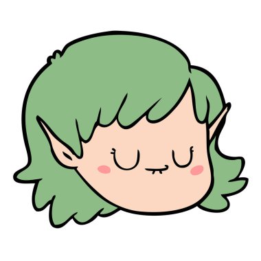 vektör çizim karikatür elf kızı