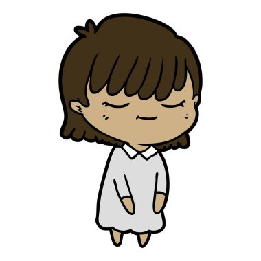 Çizgi filmdeki kadının vektör çizimi