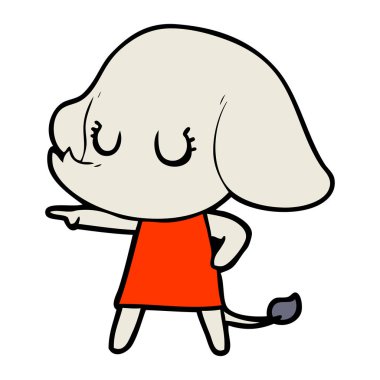 vektör çizim sevimli çizgi fil