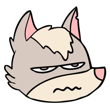 vektör çizim karikatür rahatsız kurt