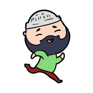 Çizgi film mutlu sakallı adam