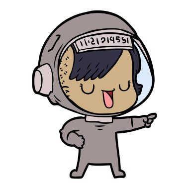 vektör çizim karikatür astronot kadın