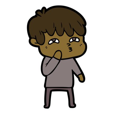 vektör çizim karikatür meraklı adam