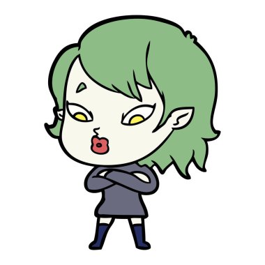 sevimli çizgi vampir kız