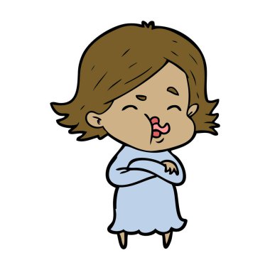 çizgi film kız yüz çekerek