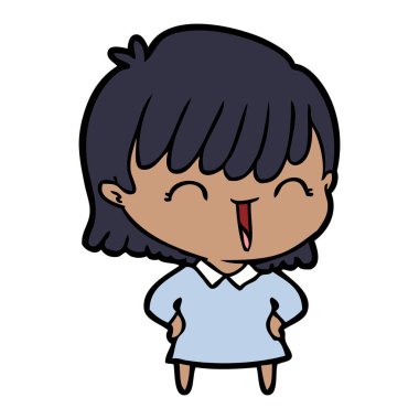 Çizgi filmdeki kadının vektör çizimi 