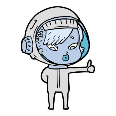 vektör çizim karikatür astronot kadın