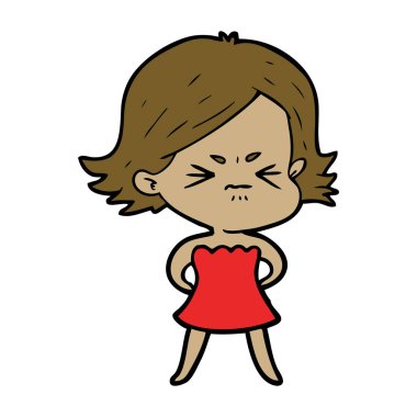 vektör çizim karikatür kızgın kadın