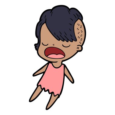 konuşuyor karikatür serin hippi kız