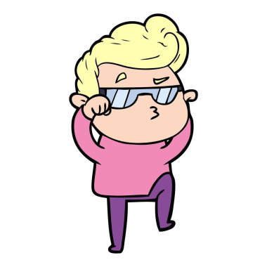  vektör çizim karikatür cool adam