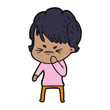 vektör çizim karikatür sinir bozucu kadın