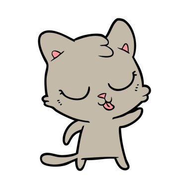 vektör çizim karikatür kedi tıslama