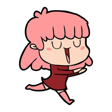 Çizgi filmdeki kadının vektör çizimi 