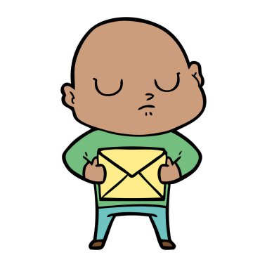 vektör çizim karikatür kel adam