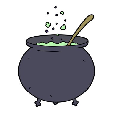 vektör çizim karikatür cadı kazanı