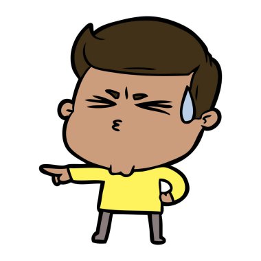  vektör çizim karikatür adam terleme