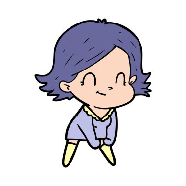 vektör çizim karikatür dostça kız