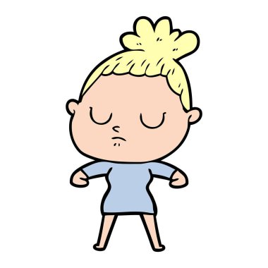 vektör çizim karikatür sakin kadın