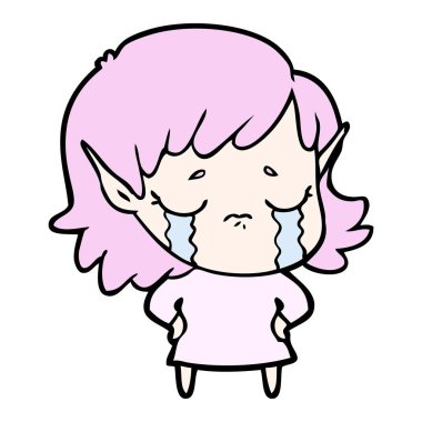 çizgi film ağlayan elf kızı